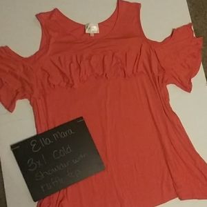 3xl coral cold shoulder-like new
